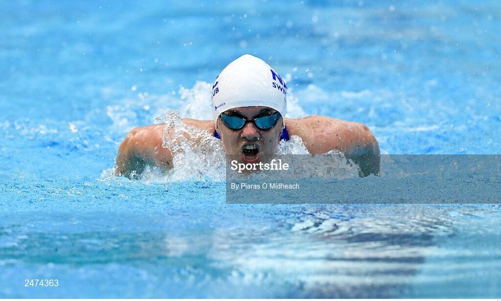 3 April 2023; Nicole Turner of NAC competes in the Women 13 & Over 50 LC meter butterfly heats during day three of the Swim Ireland Irish Open Swimming Championships at the National Aquatic Centre in Dublin. Photo by Piaras Ó Mídheach/Sportsfile