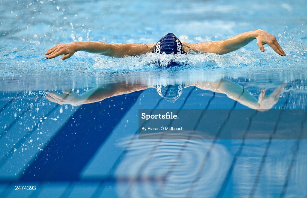 3 April 2023; Sophie Jess of Ards competing in the Women 13 & Over 400 LC metre IM event during day three of the Swim Ireland Irish Open Swimming Championships at the National Aquatic Centre in Dublin. Photo by Piaras Ó Mídheach/Sportsfile