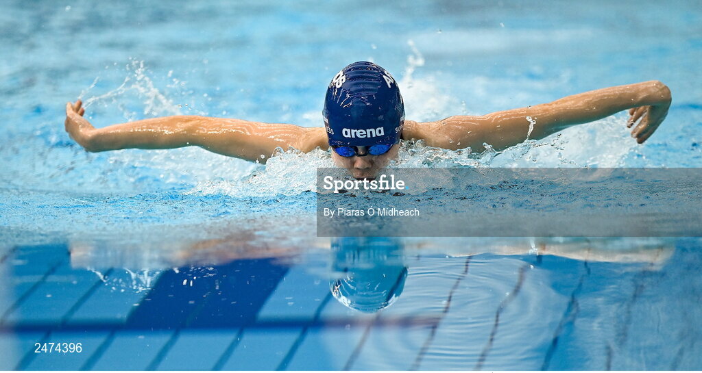 3 April 2023; Sophie Jess of Ards competing in the Women 13 & Over 400 LC metre IM event during day three of the Swim Ireland Irish Open Swimming Championships at the National Aquatic Centre in Dublin. Photo by Piaras Ó Mídheach/Sportsfile