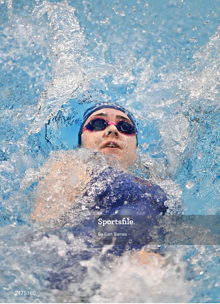5 March 2023; Naeve Pountney of Ards competes in the women 13 and over 50m backstoke heats during day five of the Swim Ireland Irish Open Swimming Championships at the National Aquatic Centre in Dublin. Photo by Sam Barnes/Sportsfile