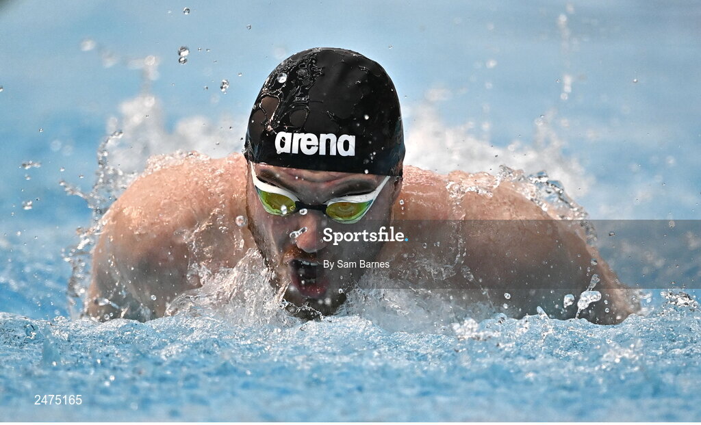 5 March 2023; Barry McClements of NCU Ards competes in the Men's 13 and over 200m individual medley during day five of the Swim Ireland Irish Open Swimming Championships at the National Aquatic Centre in Dublin. Photo by Sam Barnes/Sportsfile
