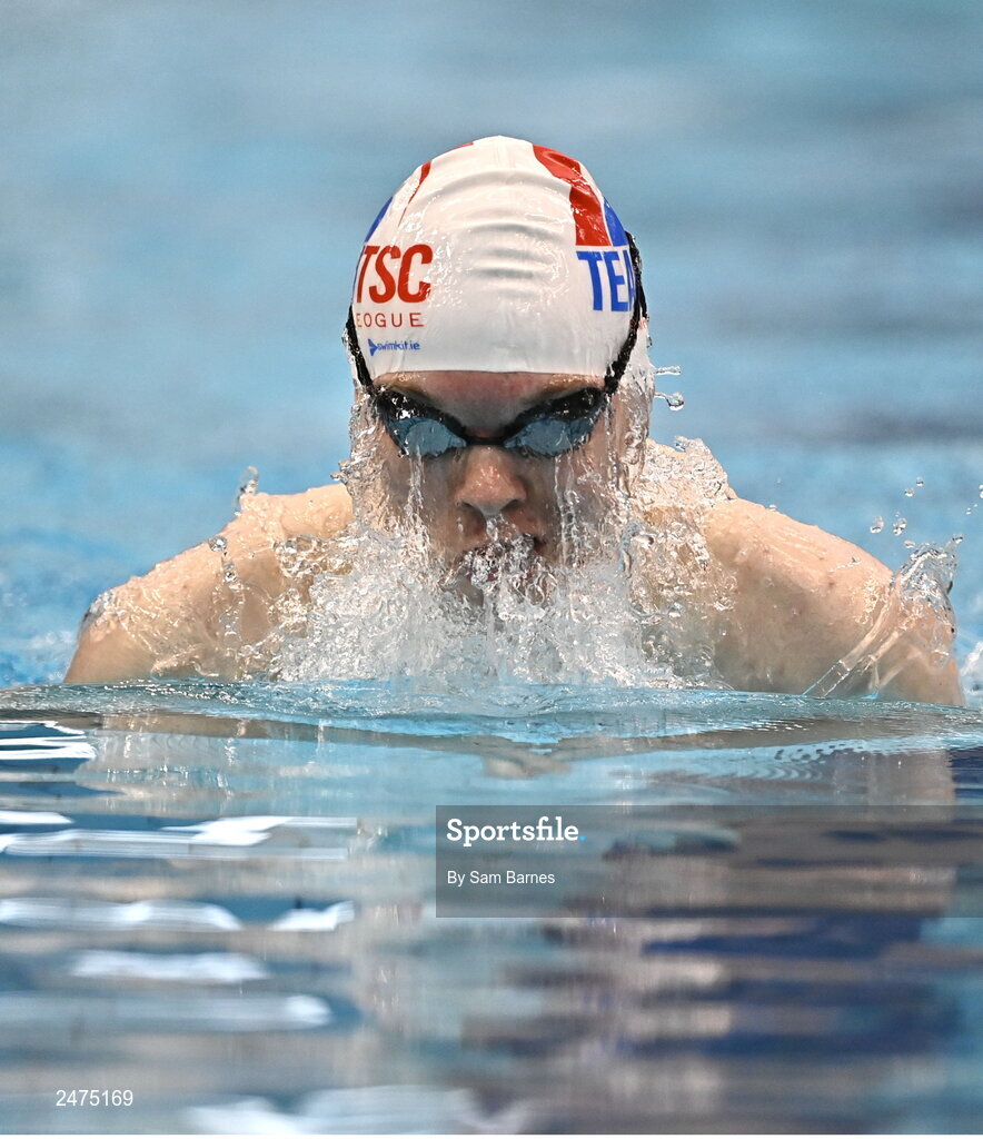 5 March 2023;  Andrew Mullen of Templeogue, Dublin, competes in the Men's 13 and over 200m individual medley during day five of the Swim Ireland Irish Open Swimming Championships at the National Aquatic Centre in Dublin. Photo by Sam Barnes/Sportsfile