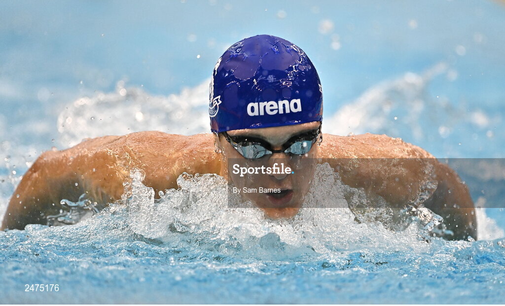5 March 2023; Lachlan Reed of Bangor, Down, competes in the Men's 13 and over 200m individual medley during day five of the Swim Ireland Irish Open Swimming Championships at the National Aquatic Centre in Dublin. Photo by Sam Barnes/Sportsfile