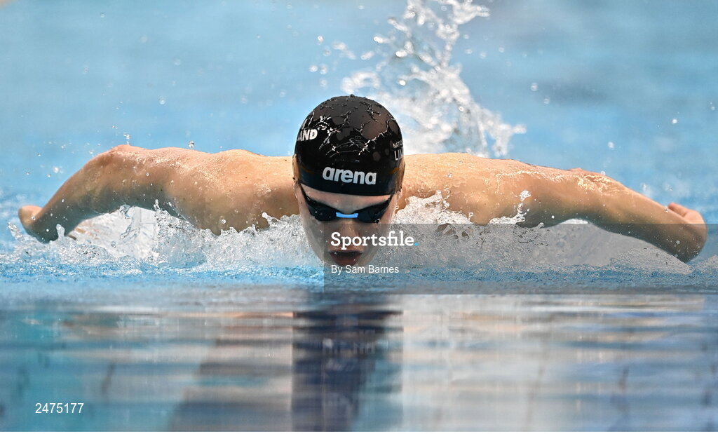 5 March 2023; Jack Cassin of NCL Dolphin competes in the Men's 13 and over 200m individual medley during day five of the Swim Ireland Irish Open Swimming Championships at the National Aquatic Centre in Dublin. Photo by Sam Barnes/Sportsfile