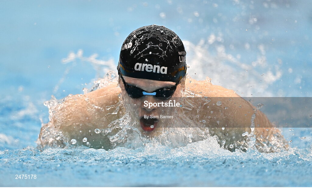 5 March 2023; Jack Cassin of NCL Dolphin competes in the Men's 13 and over 200m individual medley during day five of the Swim Ireland Irish Open Swimming Championships at the National Aquatic Centre in Dublin. Photo by Sam Barnes/Sportsfile