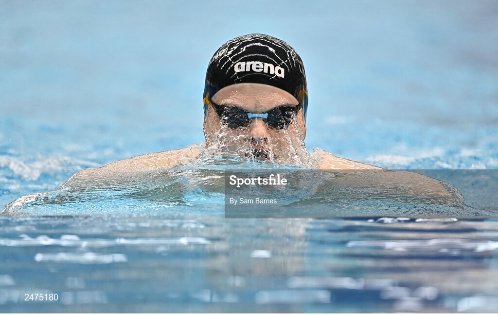 5 March 2023; Jack Cassin of NCL Dolphin competes in the Men's 13 and over 200m individual medley during day five of the Swim Ireland Irish Open Swimming Championships at the National Aquatic Centre in Dublin. Photo by Sam Barnes/Sportsfile