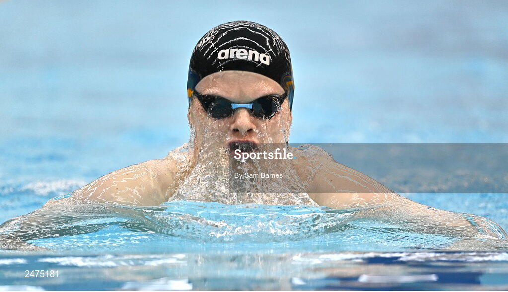 5 March 2023; Jack Cassin of NCL Dolphin competes in the Men's 13 and over 200m individual medley during day five of the Swim Ireland Irish Open Swimming Championships at the National Aquatic Centre in Dublin. Photo by Sam Barnes/Sportsfile