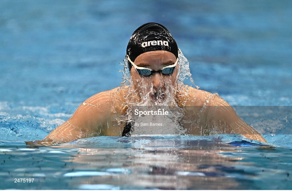 5 March 2023; Niamh Coyne of NCD Tallaght, Dublin, competes in the women's 13 and over 200m breaststroke heats during day five of the Swim Ireland Irish Open Swimming Championships at the National Aquatic Centre in Dublin. Photo by Sam Barnes/Sportsfile