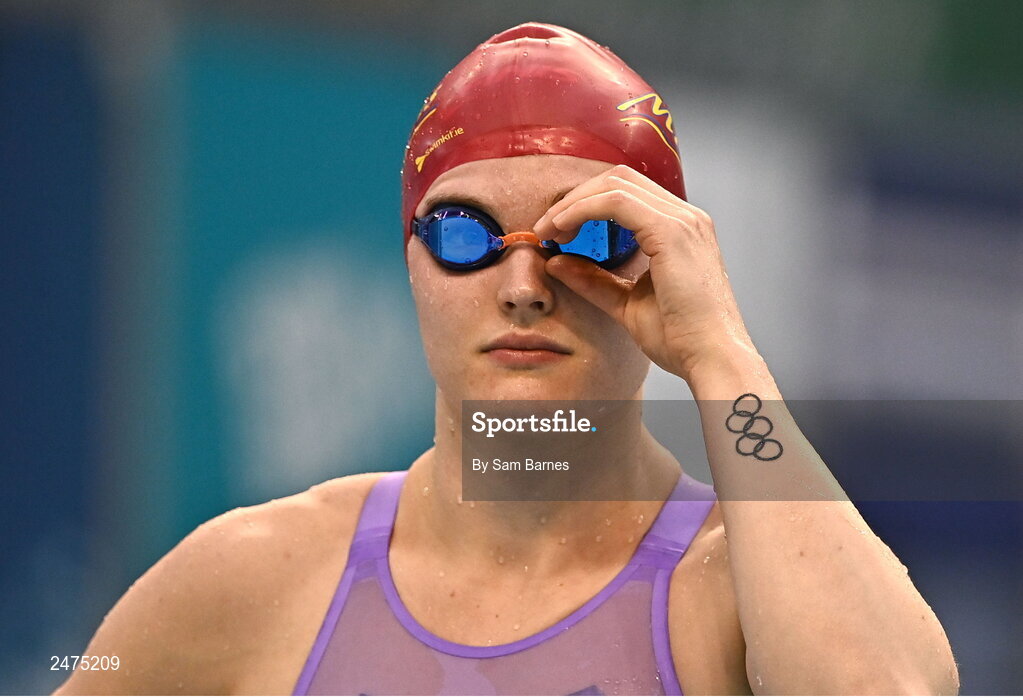5 March 2023; Mona McSharry of Marlins, Donegal, before competing in the women's 13 and over 200m breaststroke heats during day five of the Swim Ireland Irish Open Swimming Championships at the National Aquatic Centre in Dublin. Photo by Sam Barnes/Sportsfile