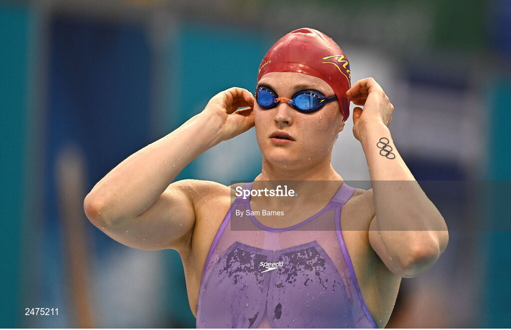 5 March 2023; Mona McSharry of Marlins, Donegal, before competing in the women's 13 and over 200m breaststroke heats during day five of the Swim Ireland Irish Open Swimming Championships at the National Aquatic Centre in Dublin. Photo by Sam Barnes/Sportsfile
