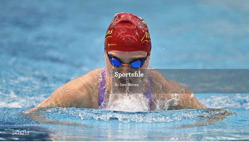 5 March 2023; Mona McSharry of Marlins, Donegal, competes in the women's 13 and over 200m breaststroke heats during day five of the Swim Ireland Irish Open Swimming Championships at the National Aquatic Centre in Dublin. Photo by Sam Barnes/Sportsfile