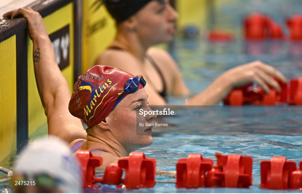 5 March 2023; Mona McSharry of Marlins, Donegal, after competing in the women's 13 and over 200m breaststroke heats during day five of the Swim Ireland Irish Open Swimming Championships at the National Aquatic Centre in Dublin. Photo by Sam Barnes/Sportsfile