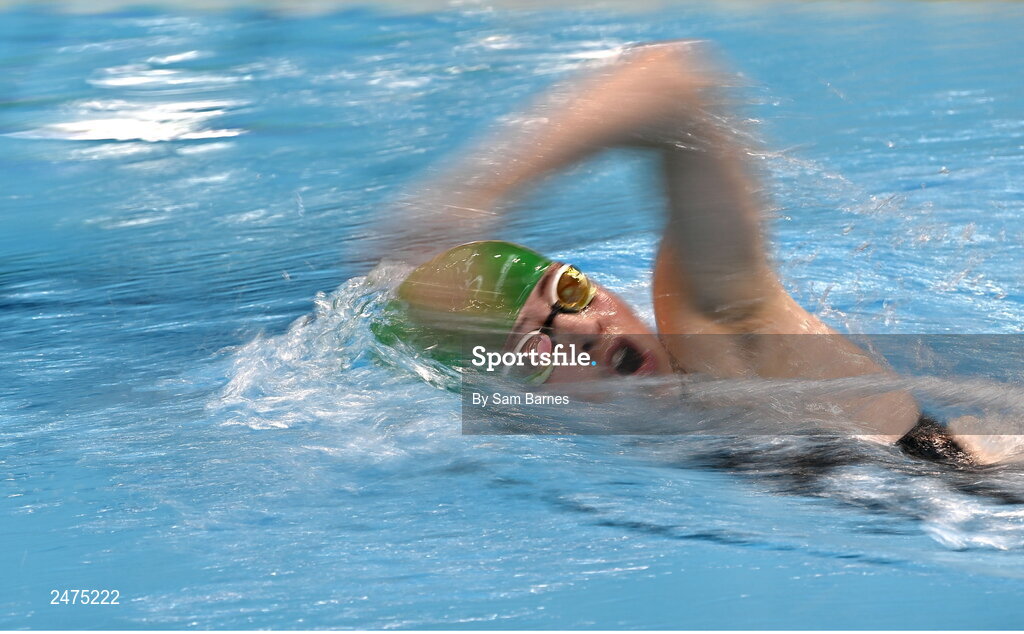 5 March 2023; Georgia May Agnew of Trojan, Dublin, competes in the women's 13 and over 200m freestyle heats during day five of the Swim Ireland Irish Open Swimming Championships at the National Aquatic Centre in Dublin. Photo by Sam Barnes/Sportsfile