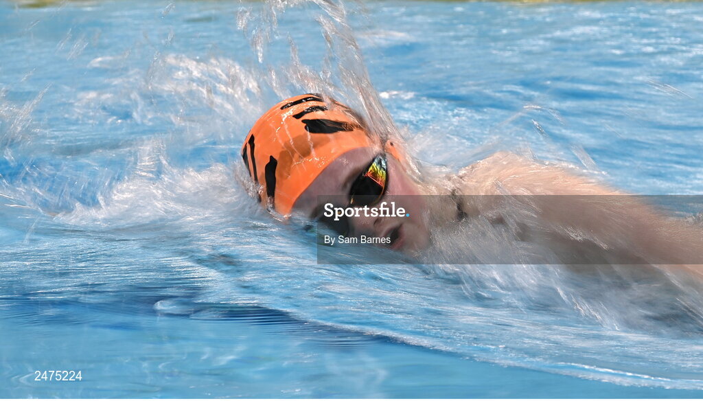 5 March 2023; Abby Cunningham of Kilkenny competes in the women's 13 and over 200m freestyle heats during day five of the Swim Ireland Irish Open Swimming Championships at the National Aquatic Centre in Dublin. Photo by Sam Barnes/Sportsfile