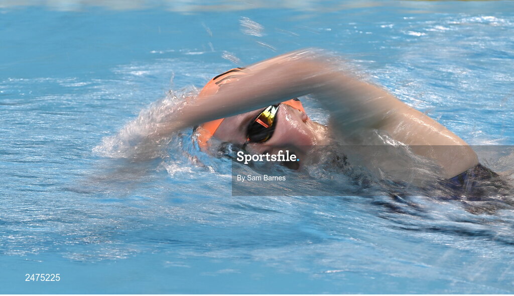 5 March 2023; Abby Cunningham of Kilkenny competes in the women's 13 and over 200m freestyle heats during day five of the Swim Ireland Irish Open Swimming Championships at the National Aquatic Centre in Dublin. Photo by Sam Barnes/Sportsfile