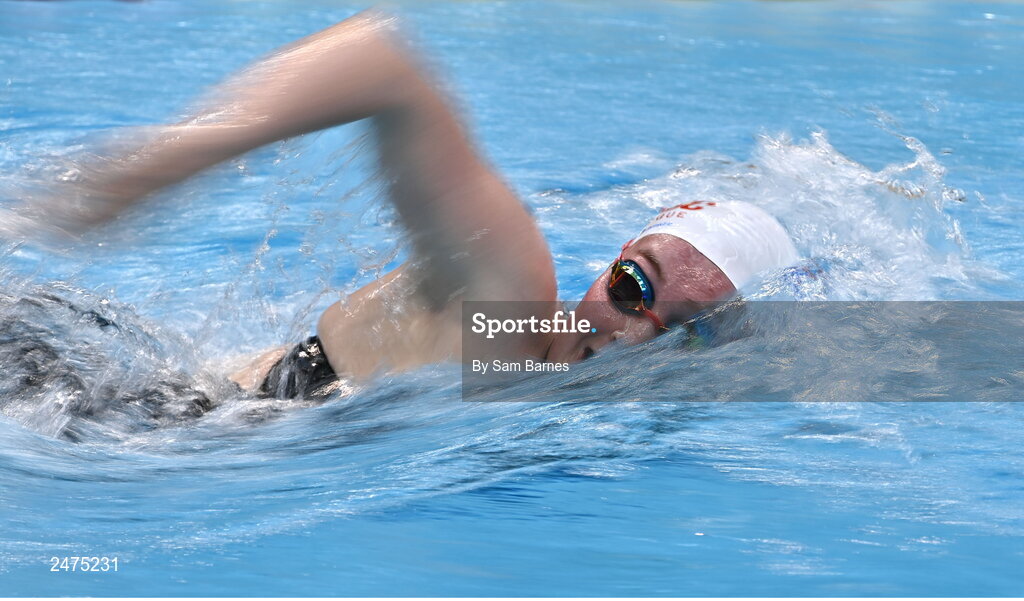 5 March 2023; Orlaith McAndrew of Templeogue, Dublin, competes in the women's 13 and over 200m freestyle heats during day five of the Swim Ireland Irish Open Swimming Championships at the National Aquatic Centre in Dublin. Photo by Sam Barnes/Sportsfile
