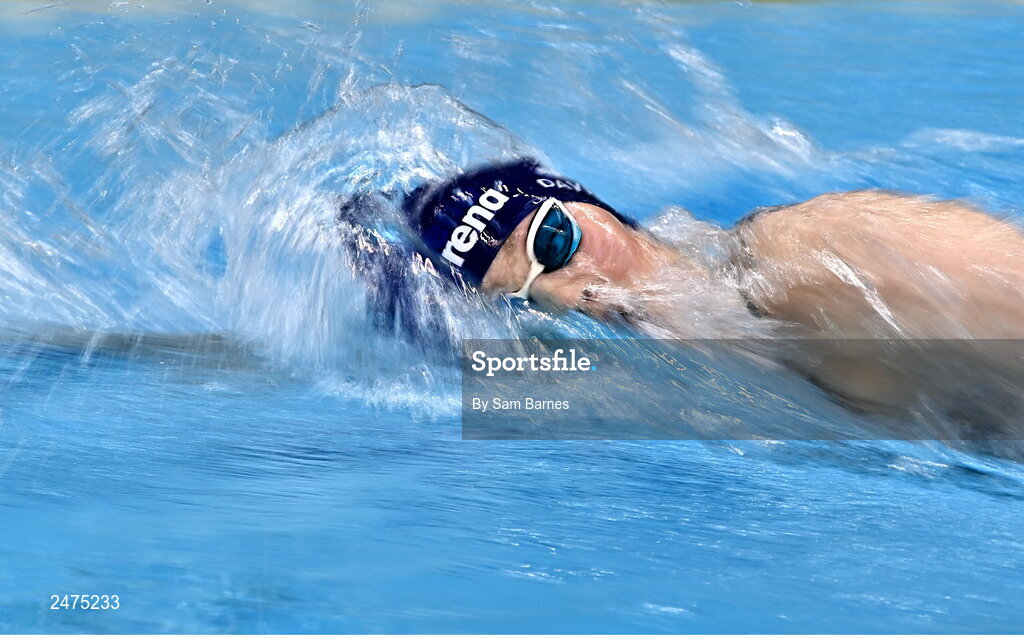 5 March 2023; Grace Davison of Ards competes in the women's 13 and over 200m freestyle heats during day five of the Swim Ireland Irish Open Swimming Championships at the National Aquatic Centre in Dublin. Photo by Sam Barnes/Sportsfile