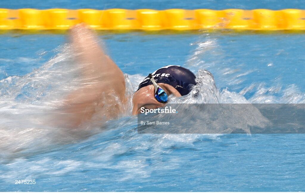 5 March 2023; Cormac Rynn of Trident, Leitrim, competes in the men's 13 and over 50m freestyle heats during day five of the Swim Ireland Irish Open Swimming Championships at the National Aquatic Centre in Dublin. Photo by Sam Barnes/Sportsfile