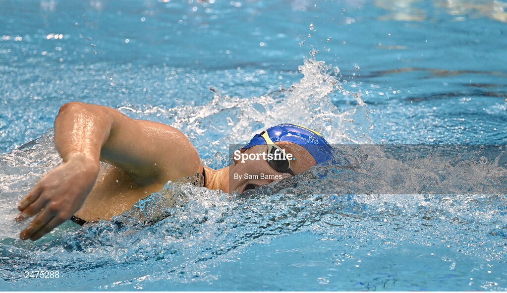 5 March 2023; Naomi Trait of UCD, Dublin, competes in the women's 13 and over 200m freestyle heats during day five of the Swim Ireland Irish Open Swimming Championships at the National Aquatic Centre in Dublin. Photo by Sam Barnes/Sportsfile