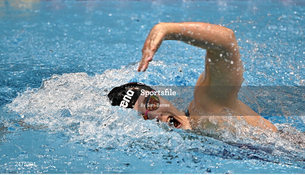 5 March 2023; Victoria Catterson of NCU Ards competes in the women's 13 and over 200m freestyle heats during day five of the Swim Ireland Irish Open Swimming Championships at the National Aquatic Centre in Dublin. Photo by Sam Barnes/Sportsfile