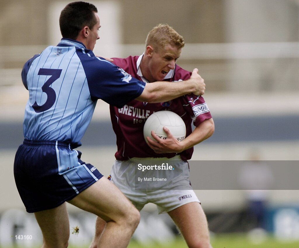 6 June 2004; Denis Glennon, Westmeath, in action against Paddy Christie, Dublin. Bank of Ireland Leinster Senior Football Championship, Dublin v Westmeath, Croke Park, Dublin. Picture credit; Matt Browne / SPORTSFILE
