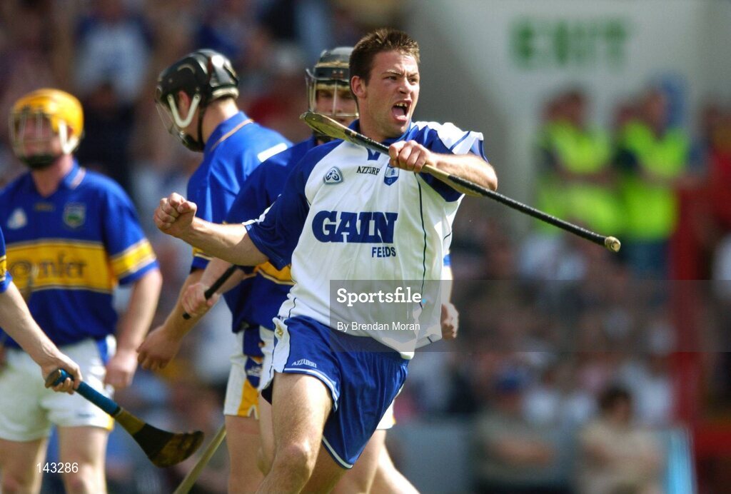 6 June 2004; Dan Shanahan, Waterford, celebrates scoring his sides first goal against Tipperary. Guinness Munster Senior Hurling Championship semi-final, Tipperary v Waterford, Pairc Ui Chaoimh, Cork. Picture credit; Brendan Moran / SPORTSFILE