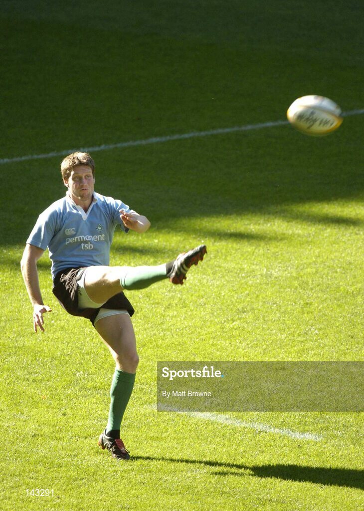 18 June 2004; Ronan O'Gara in action during Irish rugby squad training. Newlans Rugby Stadium, Cape Town, South Africa. Picture credit; Matt Browne / SPORTSFILE