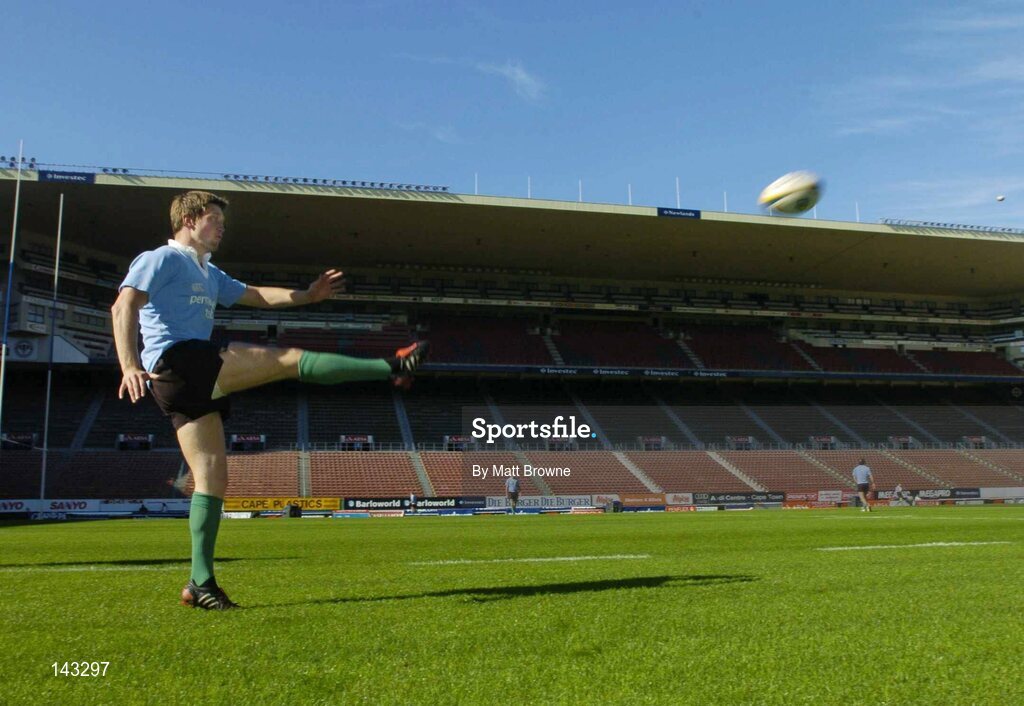 18 June 2004; Ronan O'Gara in action during Irish rugby training. Newlans Rugby Stadium, Cape Town, South Africa. Picture credit; Matt Browne / SPORTSFILE