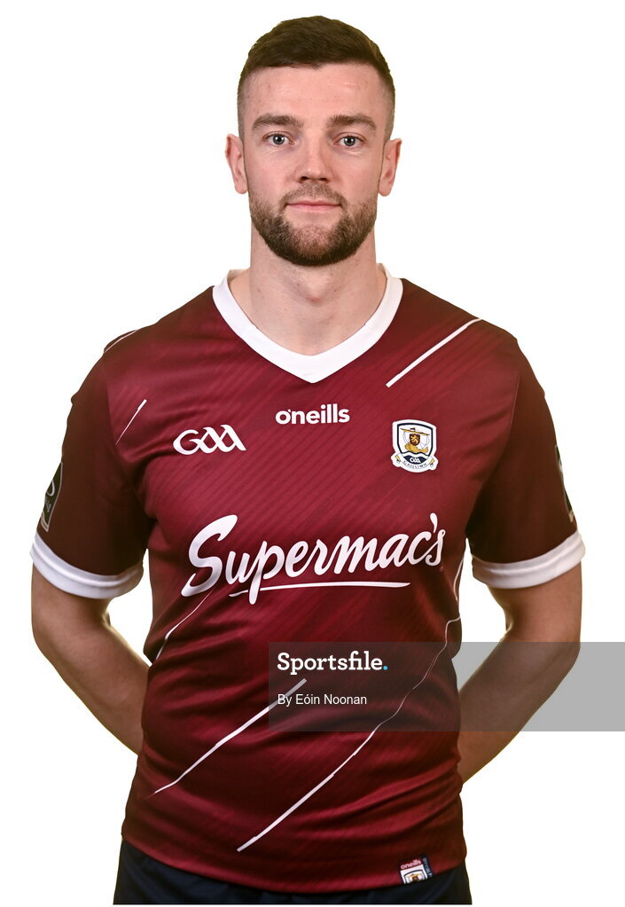 28 March 2023; Adrian Tuohey poses for a portrait during a Galway hurling squad portrait session at Galway GAA Training Centre, Loughgeorge in Galway. Photo by Eóin Noonan/Sportsfile