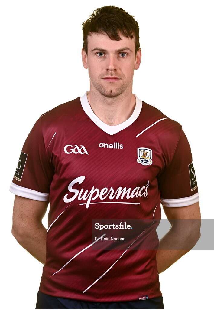 28 March 2023; Joseph Cooney poses for a portrait during a Galway hurling squad portrait session at Galway GAA Training Centre, Loughgeorge in Galway. Photo by Eóin Noonan/Sportsfile