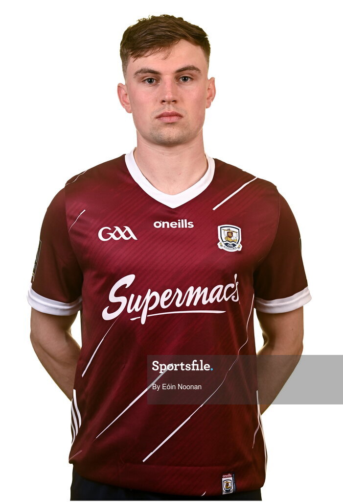 28 March 2023; Jack Fitzpatrick poses for a portrait during a Galway hurling squad portrait session at Galway GAA Training Centre, Loughgeorge in Galway. Photo by Eóin Noonan/Sportsfile