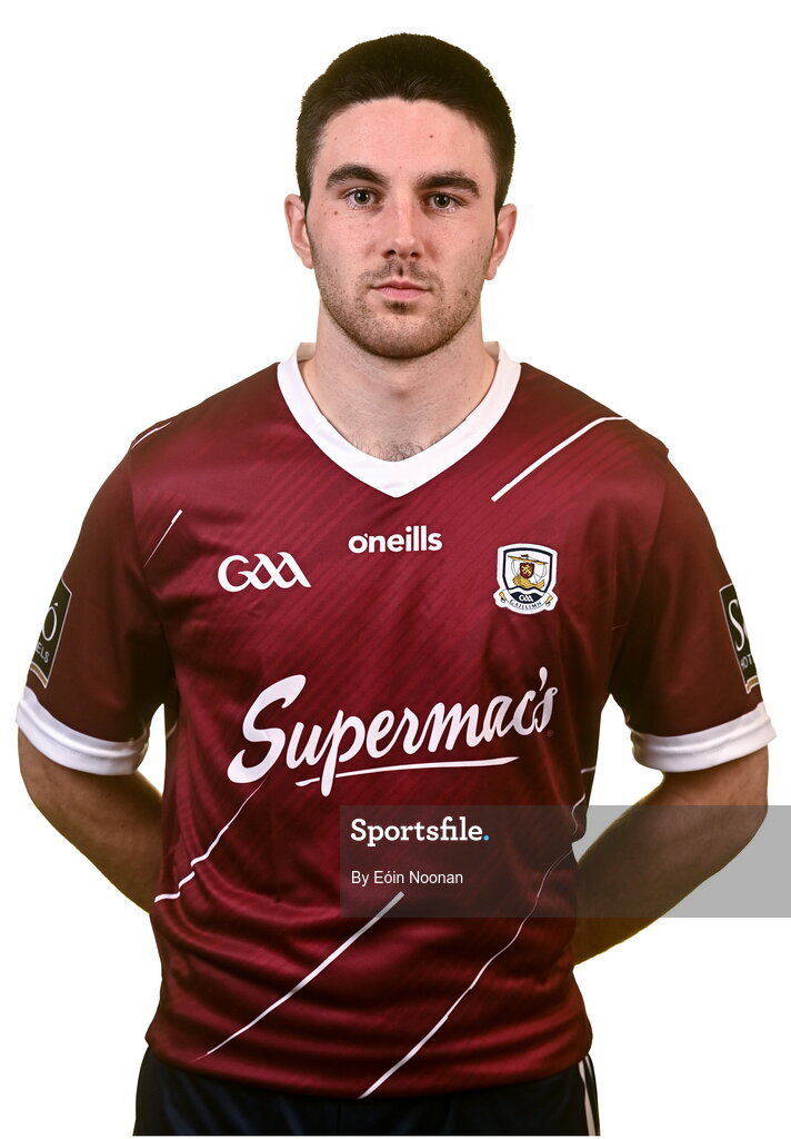 28 March 2023; Evan Niland poses for a portrait during a Galway hurling squad portrait session at Galway GAA Training Centre, Loughgeorge in Galway. Photo by Eóin Noonan/Sportsfile