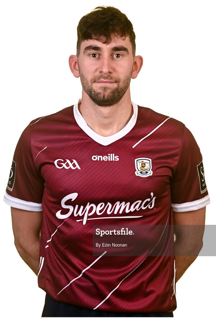 28 March 2023; Jason Flynn poses for a portrait during a Galway hurling squad portrait session at Galway GAA Training Centre, Loughgeorge in Galway. Photo by Eóin Noonan/Sportsfile