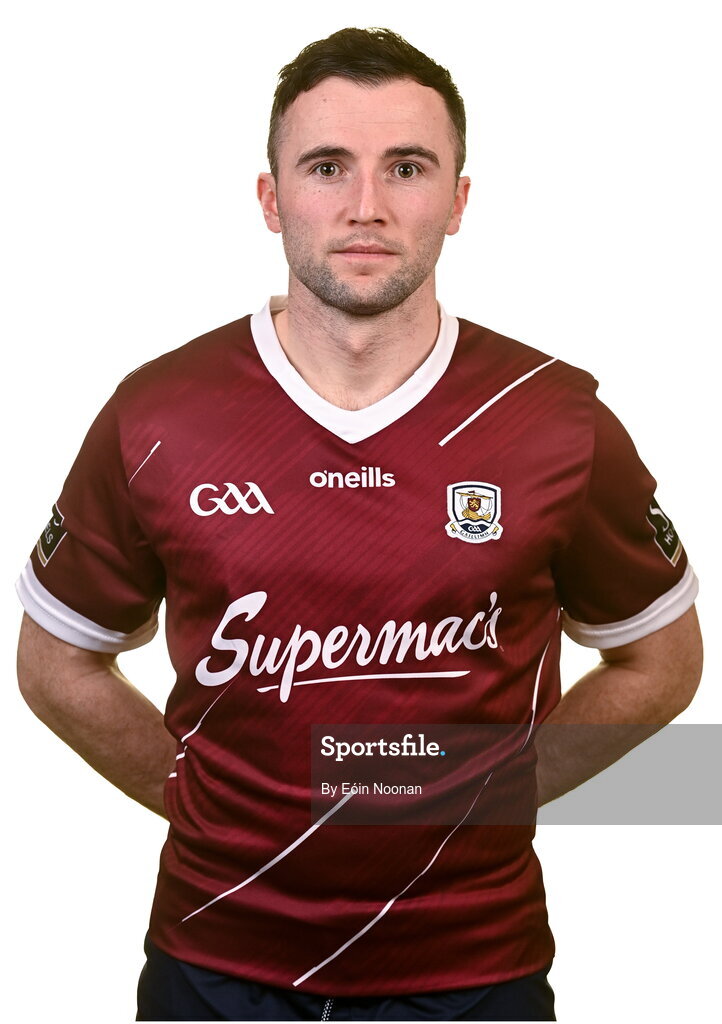 28 March 2023; Jamie Ryan poses for a portrait during a Galway hurling squad portrait session at Galway GAA Training Centre, Loughgeorge in Galway. Photo by Eóin Noonan/Sportsfile