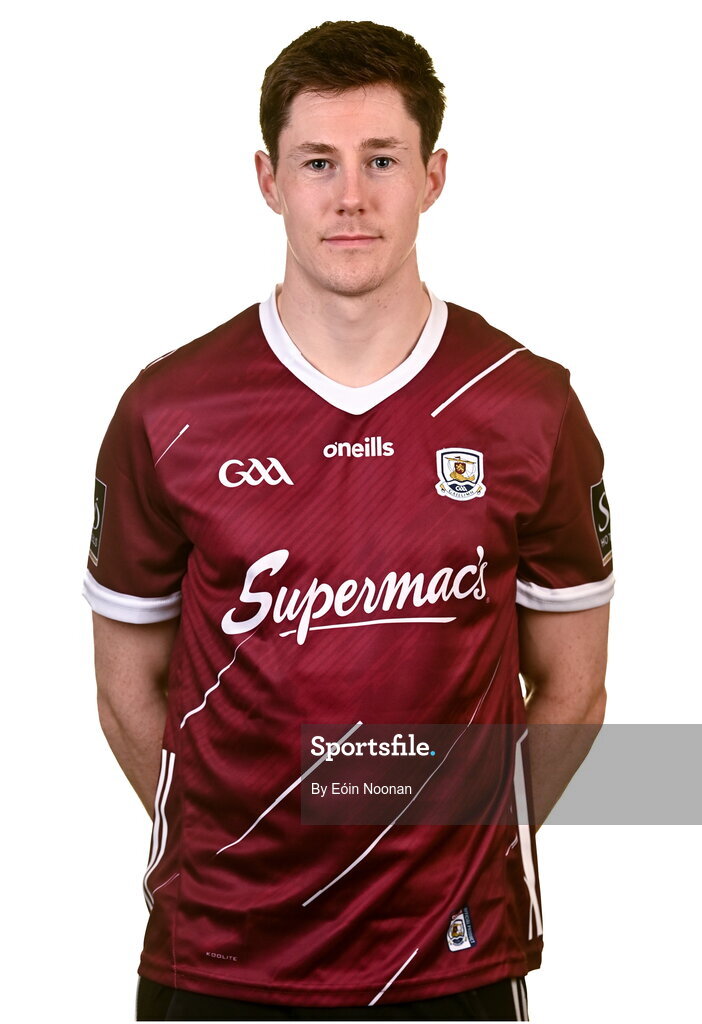 28 March 2023; Cianan Fahy poses for a portrait during a Galway hurling squad portrait session at Galway GAA Training Centre, Loughgeorge in Galway. Photo by Eóin Noonan/Sportsfile