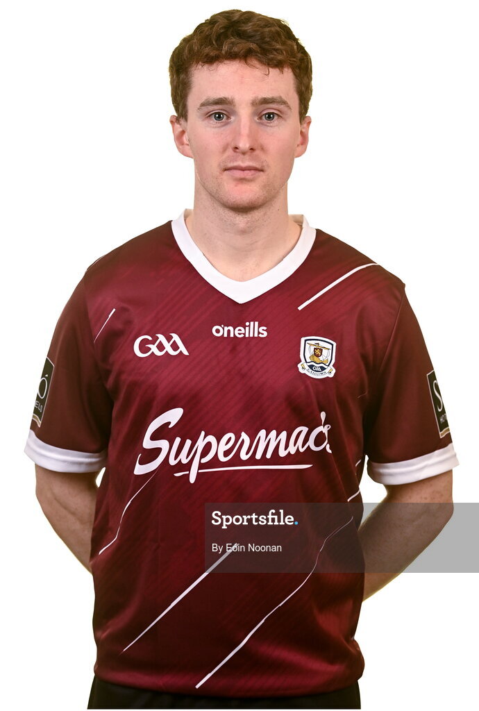 28 March 2023; Tom Monaghan poses for a portrait during a Galway hurling squad portrait session at Galway GAA Training Centre, Loughgeorge in Galway. Photo by Eóin Noonan/Sportsfile