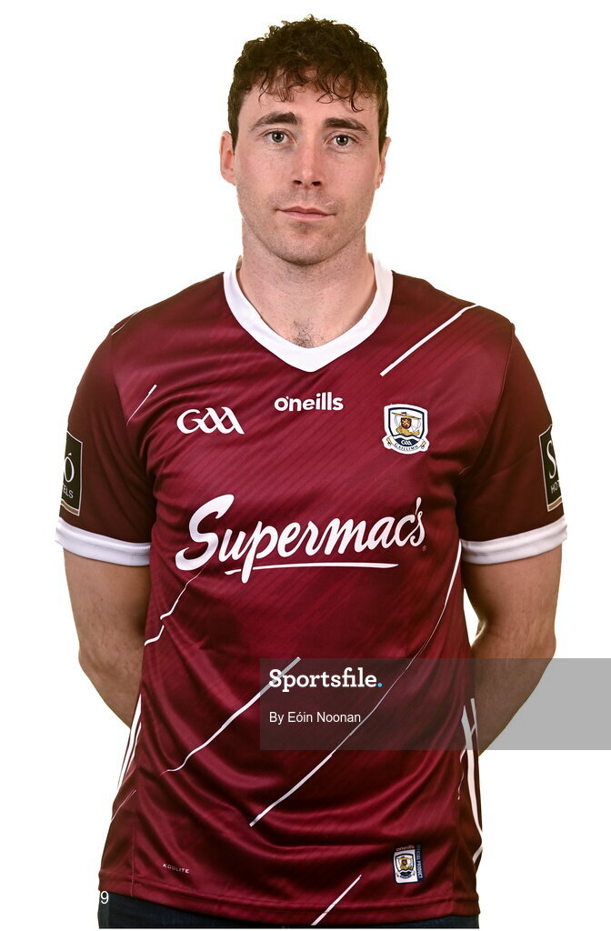 28 March 2023; Conor Cooney poses for a portrait during a Galway hurling squad portrait session at Galway GAA Training Centre, Loughgeorge in Galway. Photo by Eóin Noonan/Sportsfile