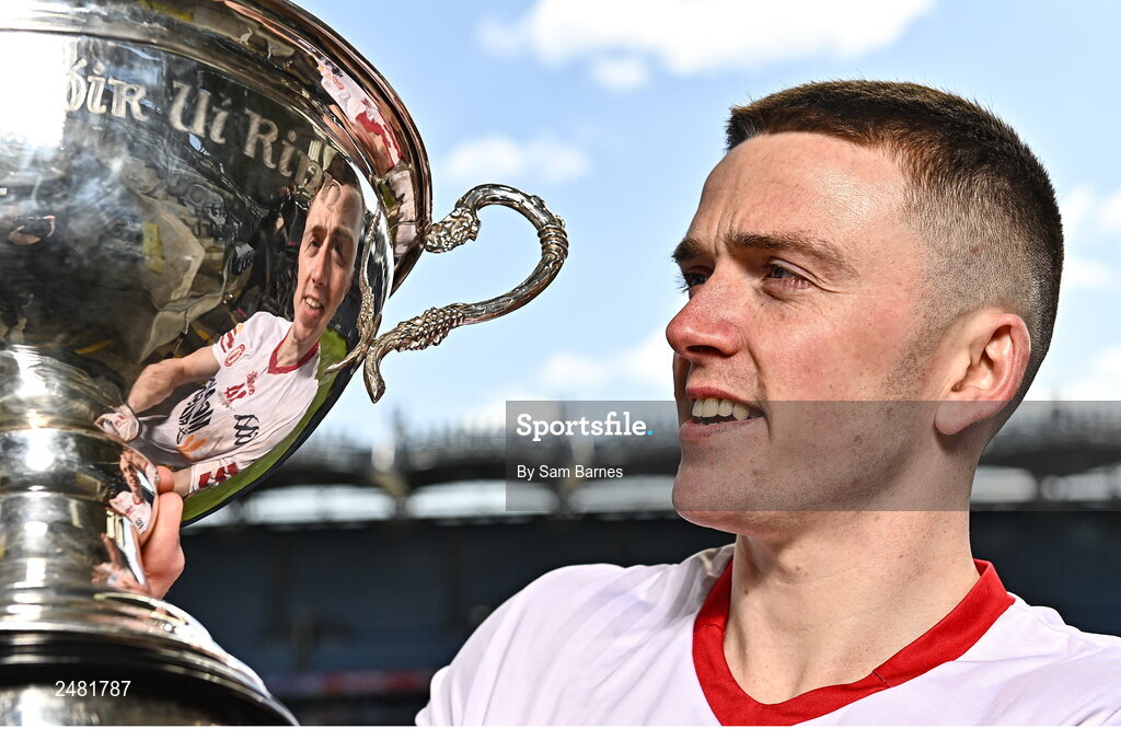 13 April 2023; Lorcan Delvin of Tyrone in attendance at the launch of the Joe McDonagh, Christy Ring, Nickey Rackard & Lory Meagher Cup Competitions at Croke Park in Dublin.  Photo by Sam Barnes/Sportsfile