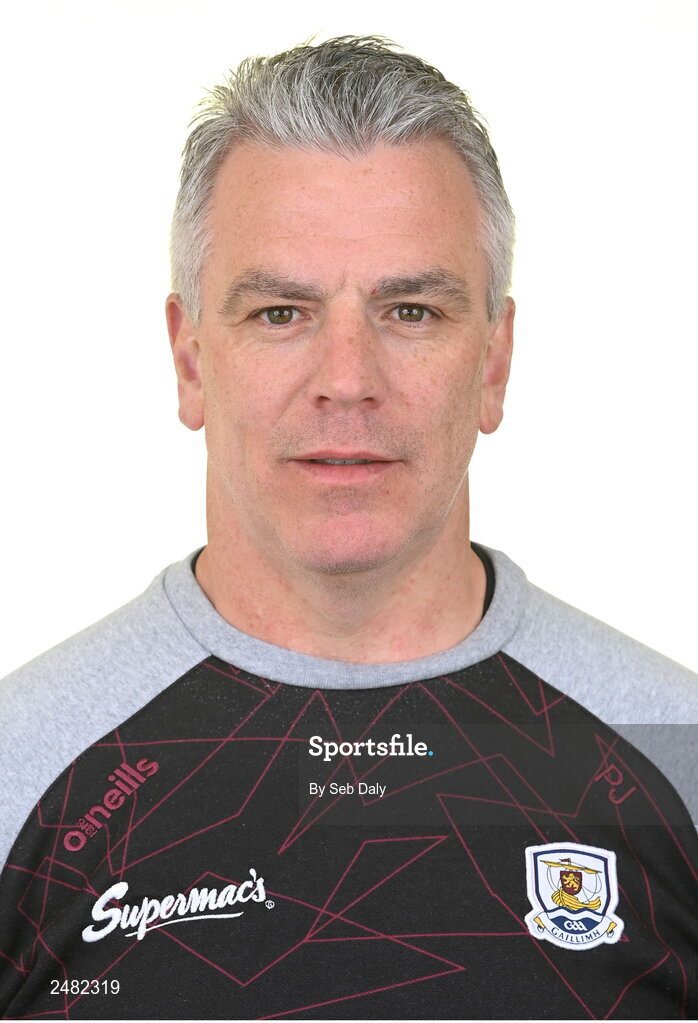 13 April 2023; Manager Padraic Joyce during a Galway football squad portrait session at Milltown GAA in Galway. Photo by Seb Daly/Sportsfile
