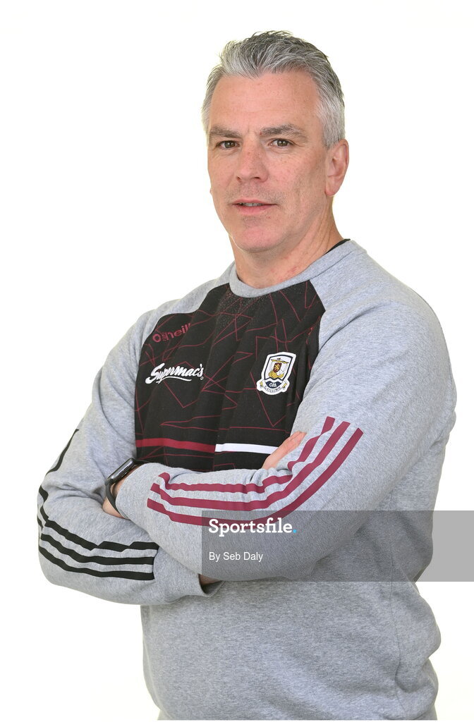 13 April 2023; Manager Padraic Joyce during a Galway football squad portrait session at Milltown GAA in Galway. Photo by Seb Daly/Sportsfile