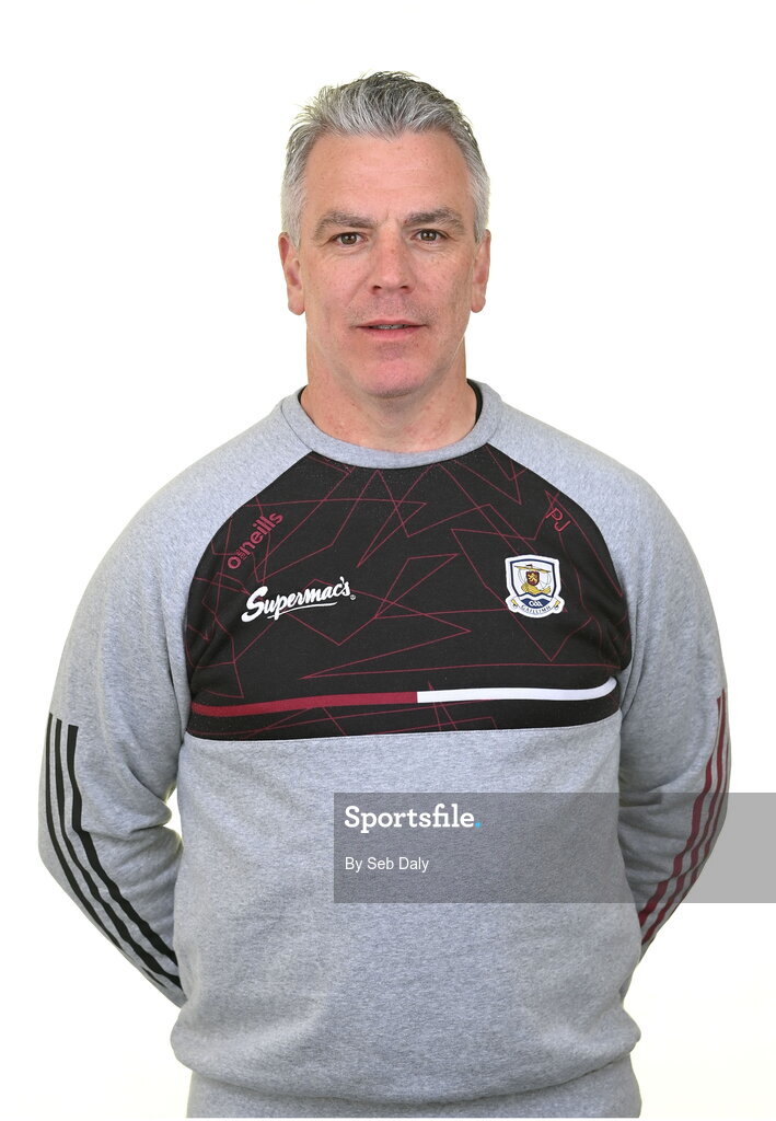 13 April 2023; Manager Padraic Joyce during a Galway football squad portrait session at Milltown GAA in Galway. Photo by Seb Daly/Sportsfile
