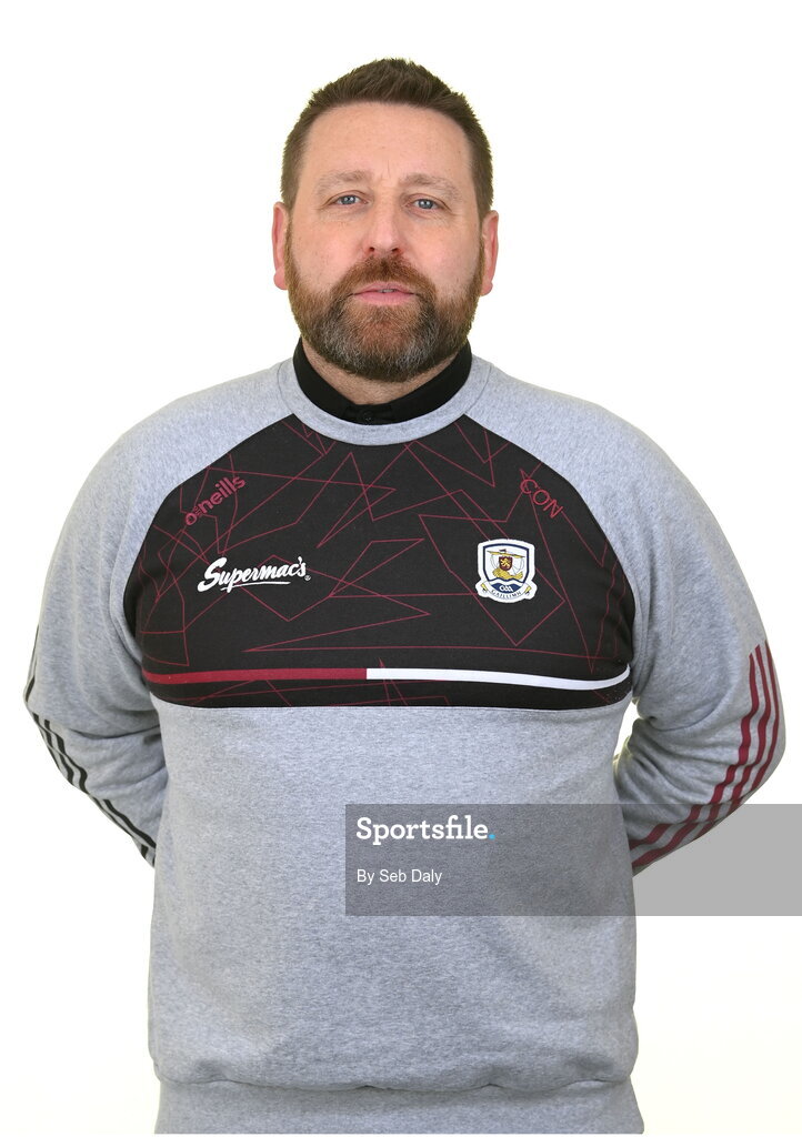 13 April 2023; Coach Cian O’Neill during a Galway football squad portrait session at Milltown GAA in Galway. Photo by Seb Daly/Sportsfile