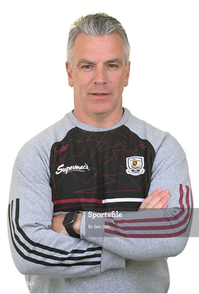 13 April 2023; Manager Padraic Joyce during a Galway football squad portrait session at Milltown GAA in Galway. Photo by Seb Daly/Sportsfile