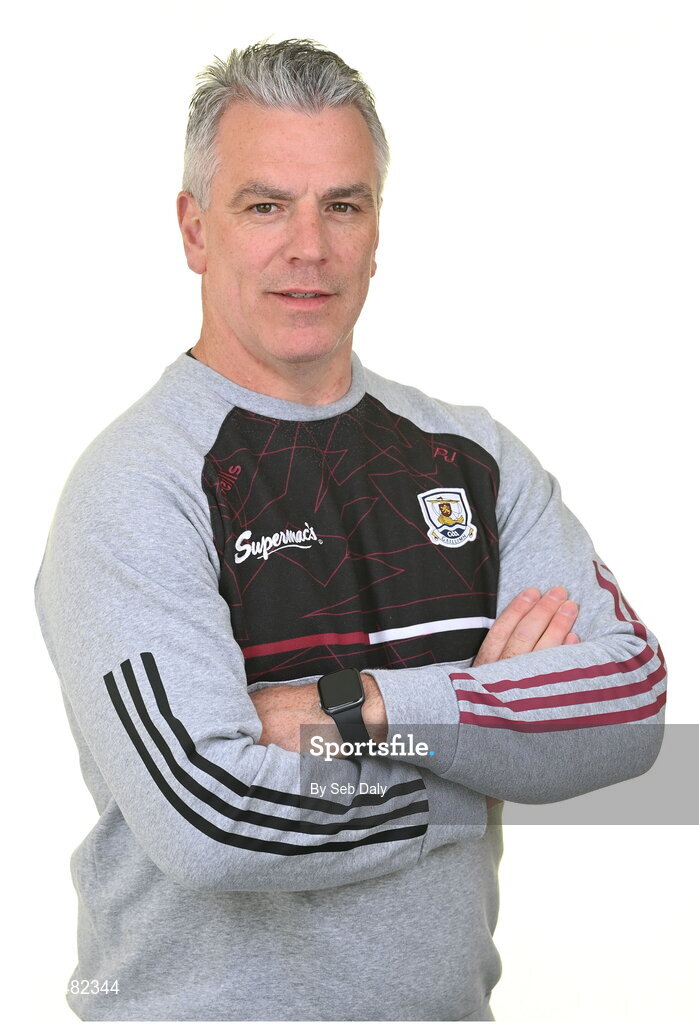 13 April 2023; Manager Padraic Joyce during a Galway football squad portrait session at Milltown GAA in Galway. Photo by Seb Daly/Sportsfile