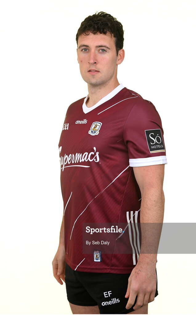 13 April 2023; Eoin Finnerty during a Galway football squad portrait session at Milltown GAA in Galway. Photo by Seb Daly/Sportsfile