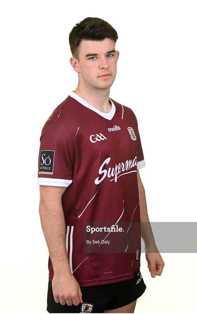13 April 2023; Tomo Culhane during a Galway football squad portrait session at Milltown GAA in Galway. Photo by Seb Daly/Sportsfile
