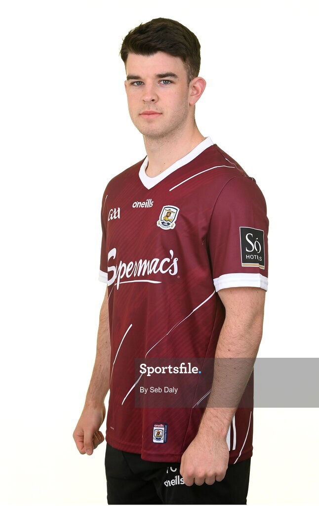 13 April 2023; Tomo Culhane during a Galway football squad portrait session at Milltown GAA in Galway. Photo by Seb Daly/Sportsfile