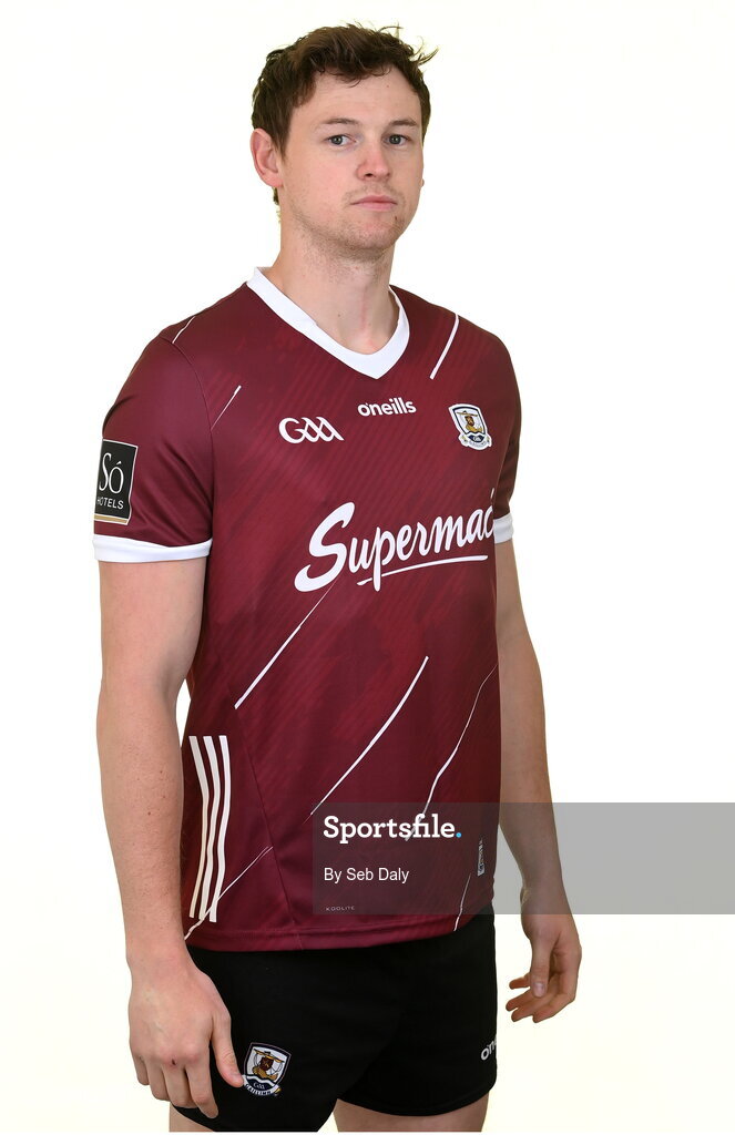 13 April 2023; Matthew Barrett during a Galway football squad portrait session at Milltown GAA in Galway. Photo by Seb Daly/Sportsfile