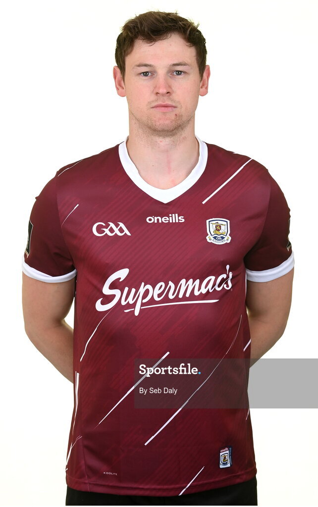 13 April 2023; Matthew Barrett during a Galway football squad portrait session at Milltown GAA in Galway. Photo by Seb Daly/Sportsfile