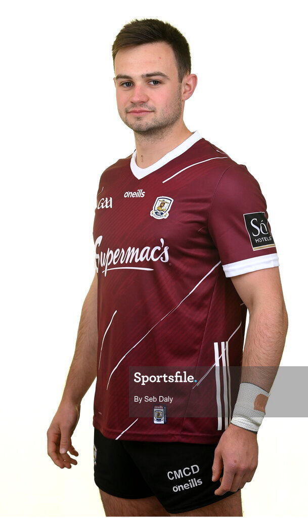 13 April 2023; Cillian McDaid during a Galway football squad portrait session at Milltown GAA in Galway. Photo by Seb Daly/Sportsfile